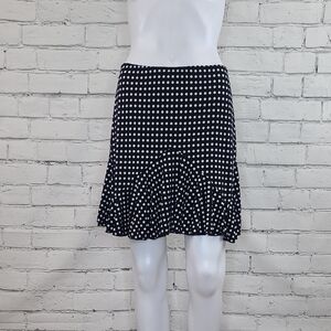 BCX Juniors' Classic 90s Retro Polka Dot Flowy Ruffle Hem Mini Skirt Black/White